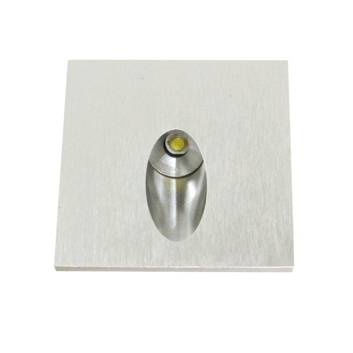 Lampenlux High Power LED Aussenleuchte Einbaustrahler IP54 Reika Spot Eckig Aluminium Silber 7cm 230V mit Unterputzdose