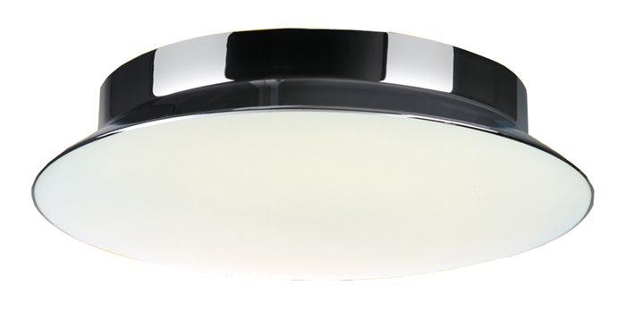 Lampenlux Energiespar Deckenlampe Zeno Opalglas Chrom glänzend rund Ø 42cm