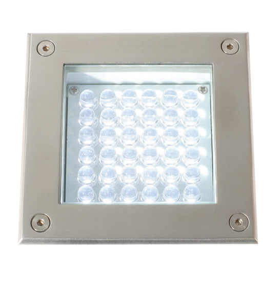 Lampenlux LED Bodeneinbaustrahler Anko 230V Außenleuchte Eckig Spot Edelstahl